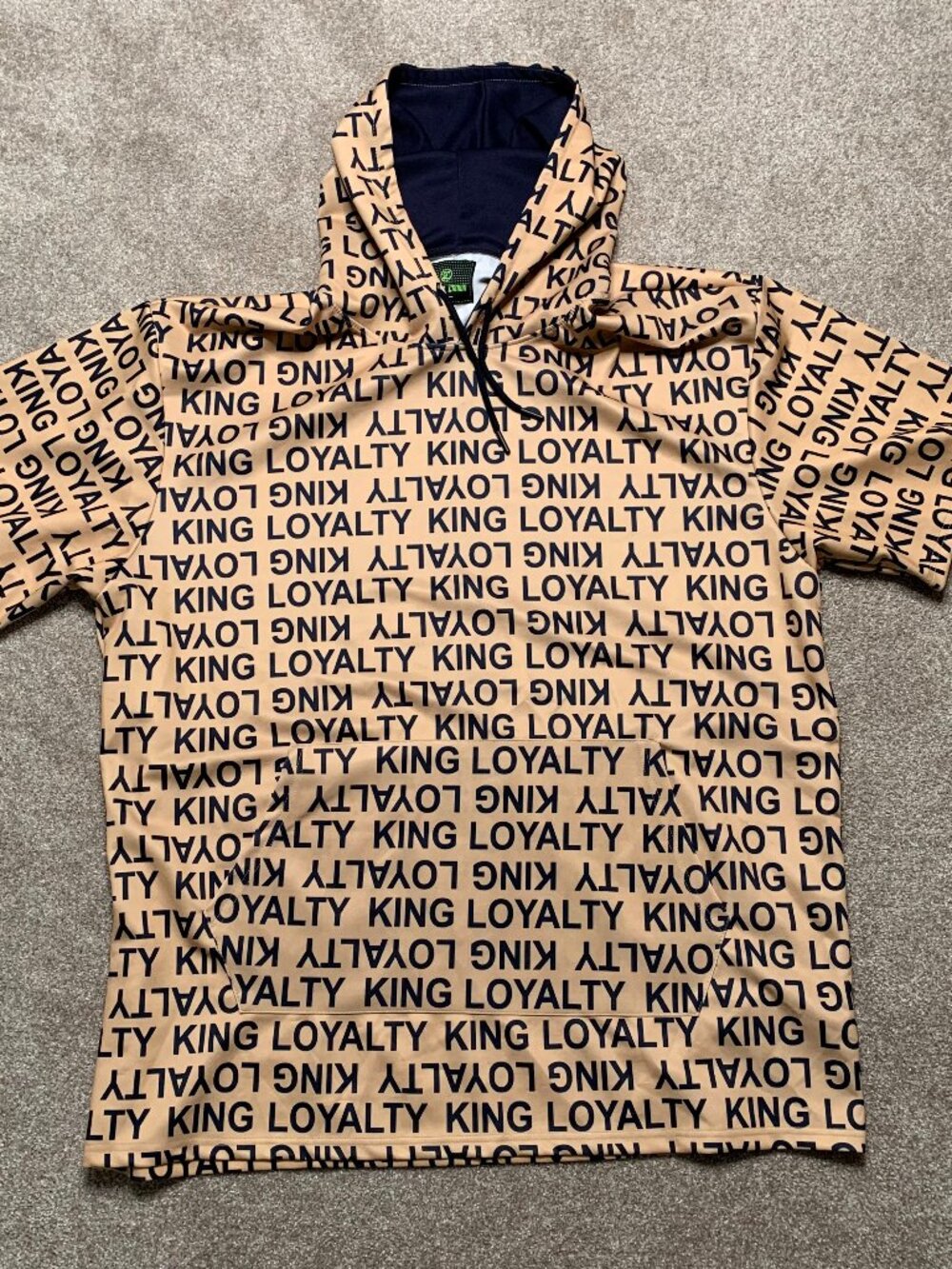 Sacred Crown KING Short Sleeve Hooded Sweatshirt Hoodie Adult Size 5XL Brown